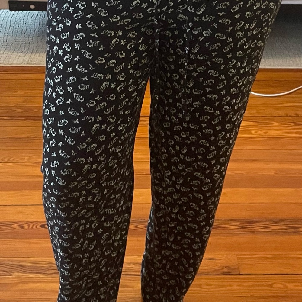 Black and White Floral Pants